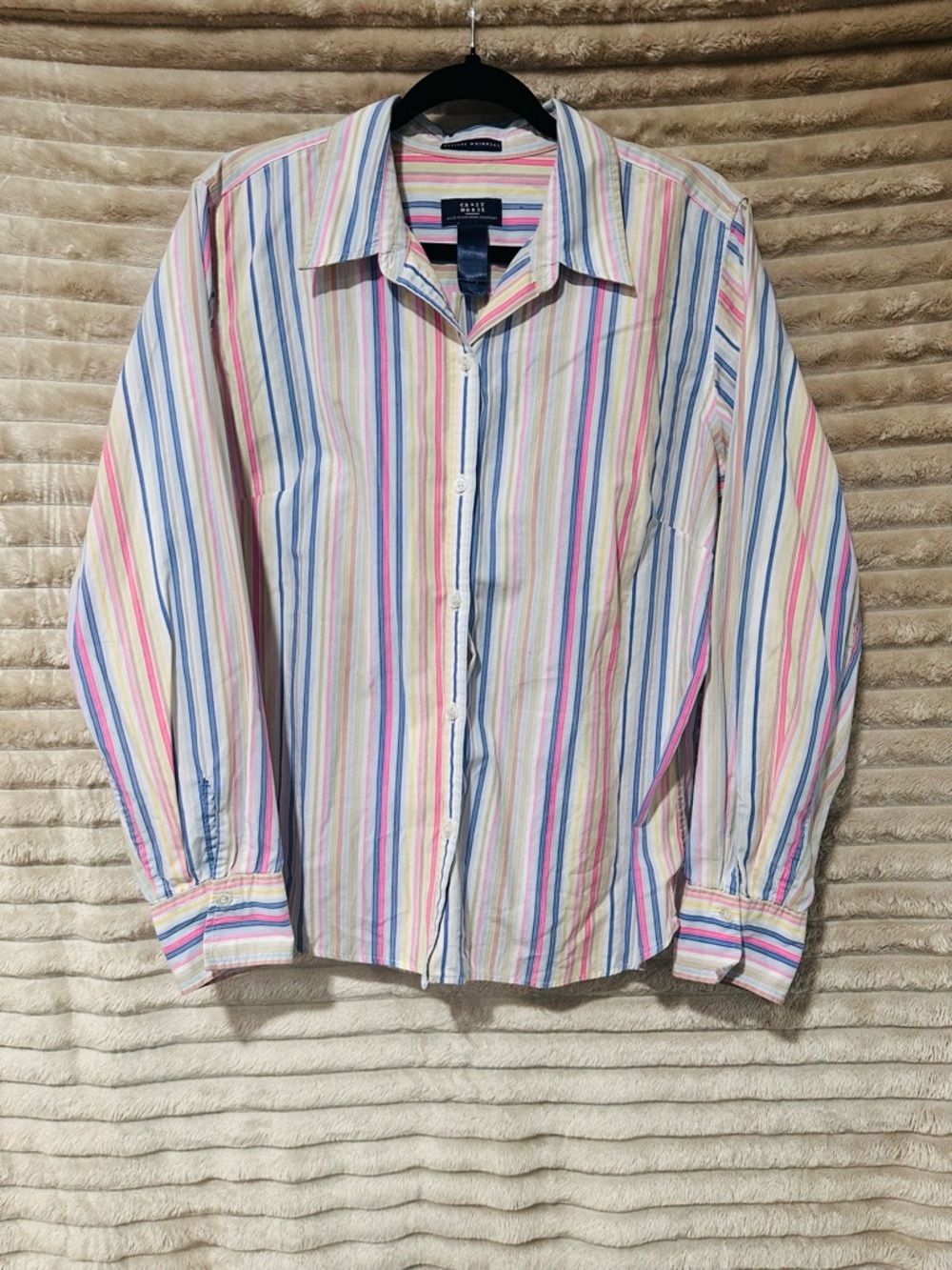 Liz Claiborne Pastel Striped Button-Down Shirt